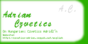 adrian czvetics business card